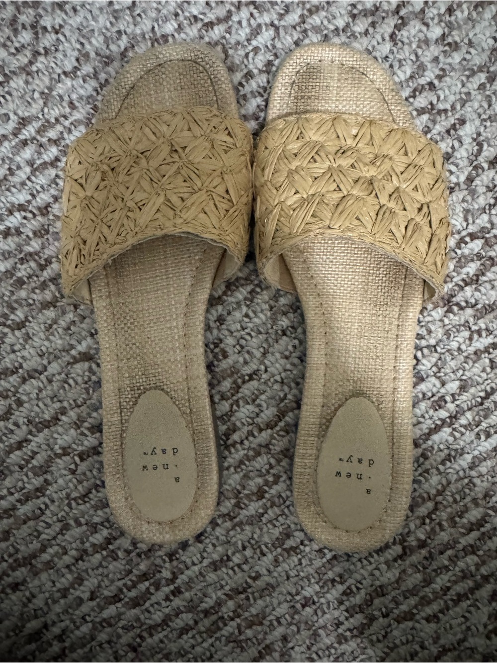a new day Tan Woven Slide Sandals